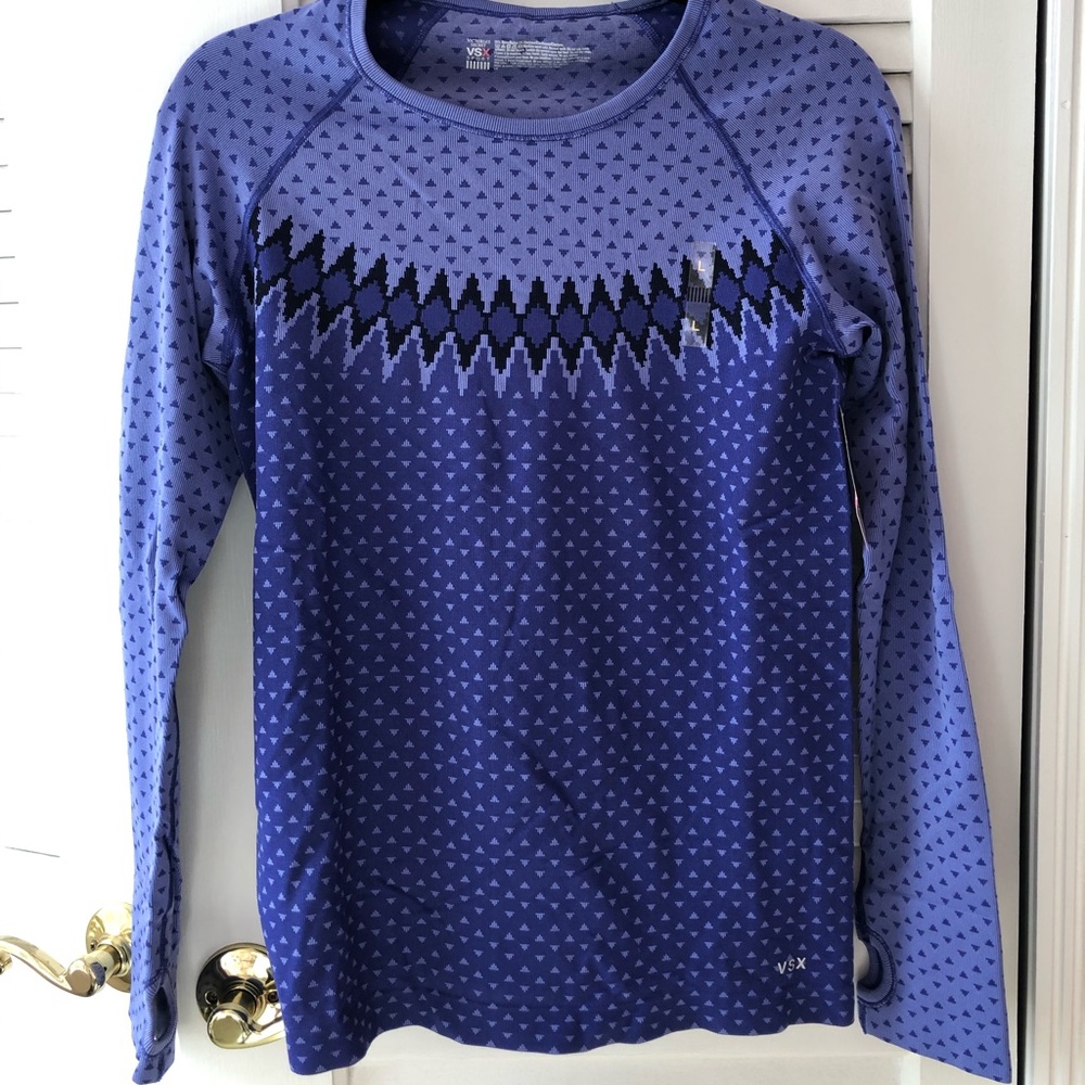 Purple long sleeve work out top (w/ thumb holes)